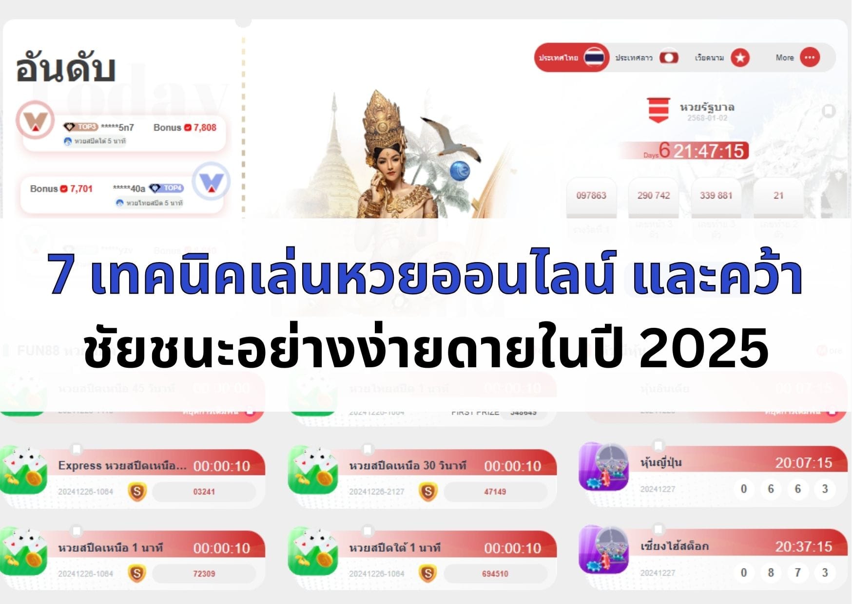 หน้าปกบทความเทคนิคเล่นหวยออนไลน์